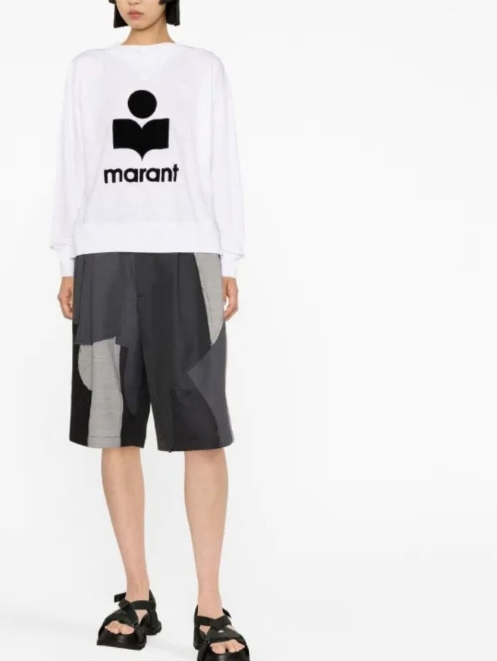 Isabel Marant Kilsen Logo Tee White Black Linen Slouchy